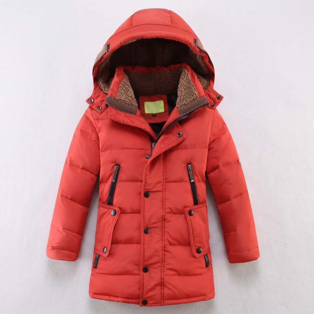 Lilo Boys Long Down Coat - Red