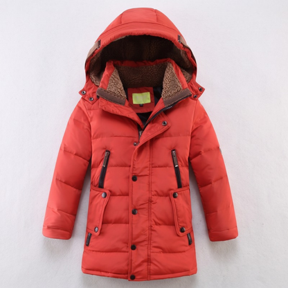 Lilo Boys Long Down Coat - Red