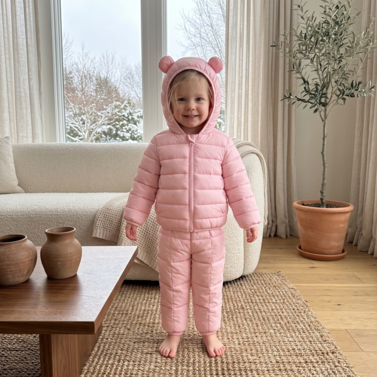 Lilo Hooded Jacket and Pants Set - Pink