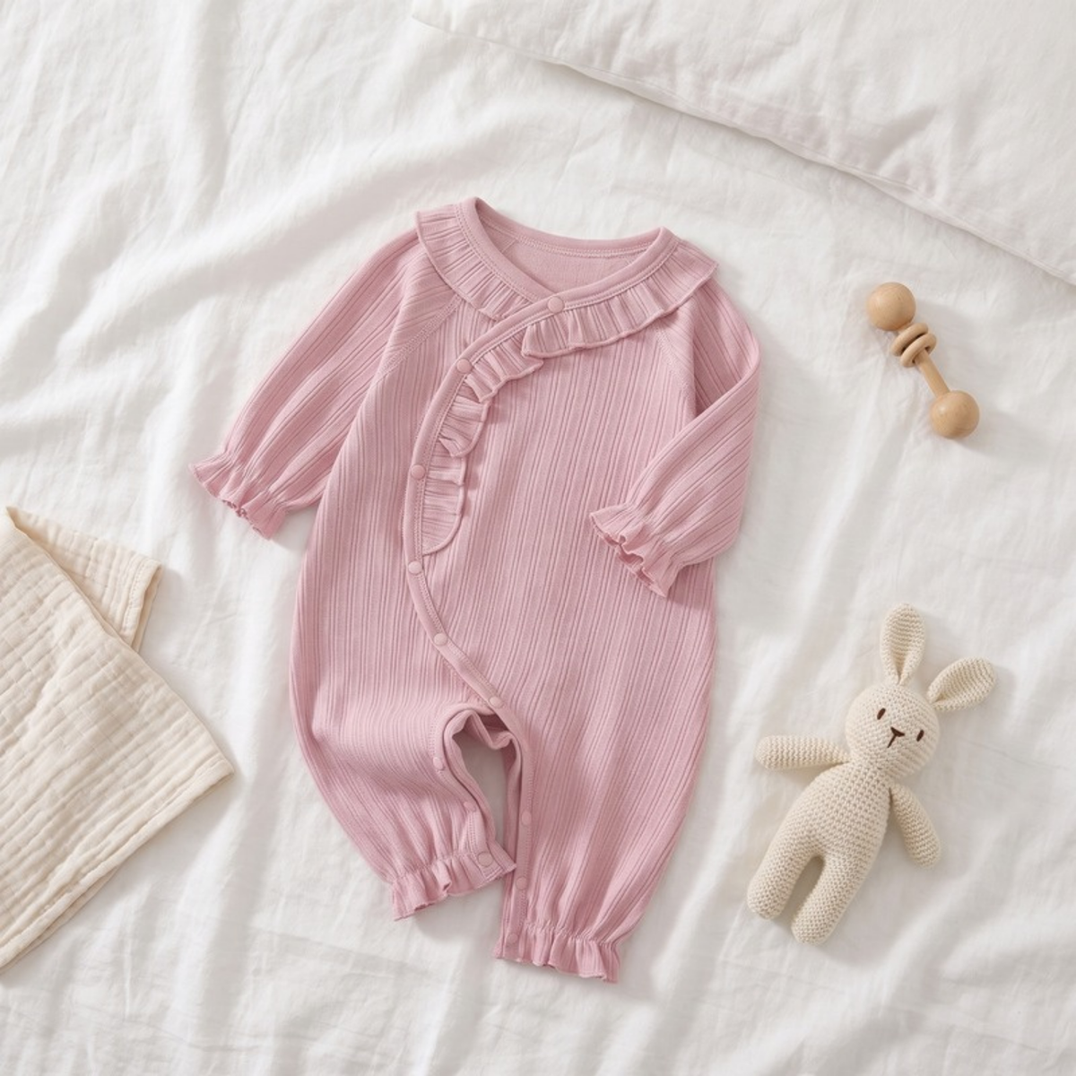 Lilo Seamless Cotton Romper - Dusty Pink