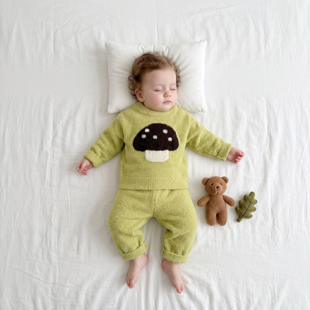 Lilo Soft Velvet Baby Pyjama Set - Green