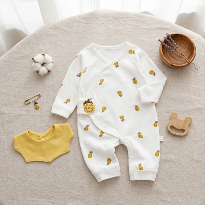 Lilo Cotton Long Sleeve Onesie - Pineapple