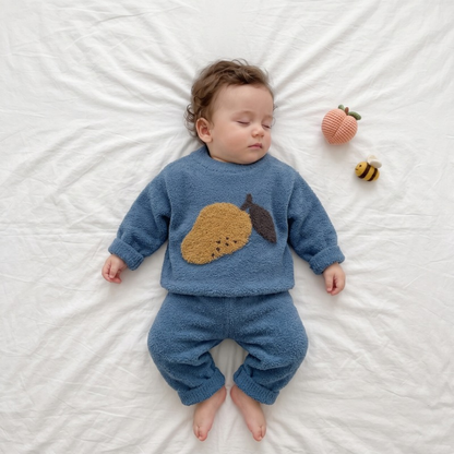 Lilo Soft Velvet Baby Pyjama Set - Blue