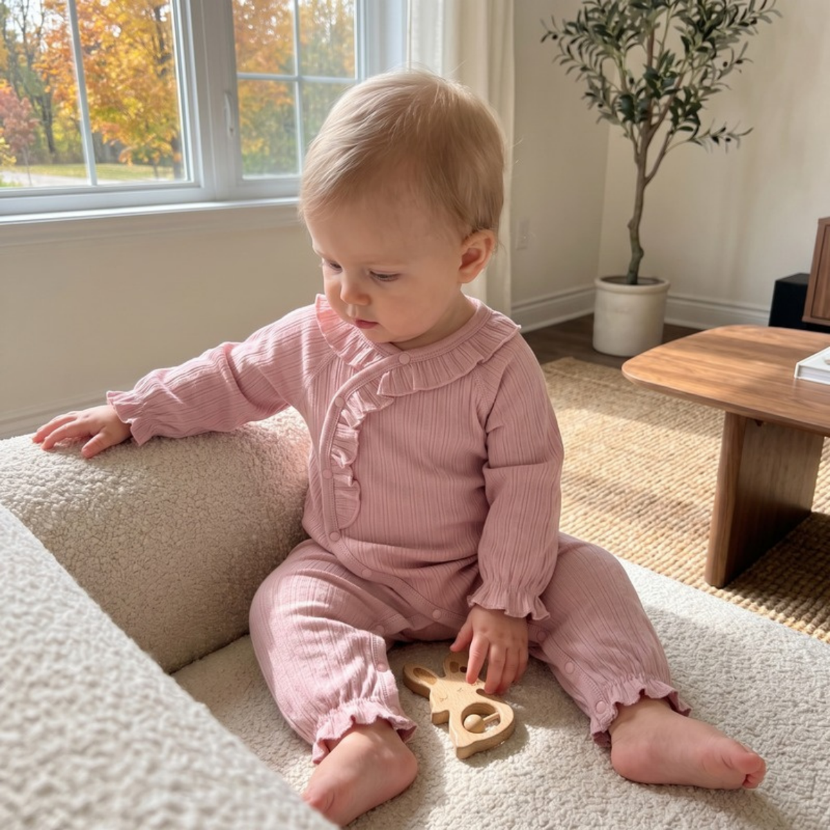 Lilo Seamless Cotton Romper - Dusty Pink