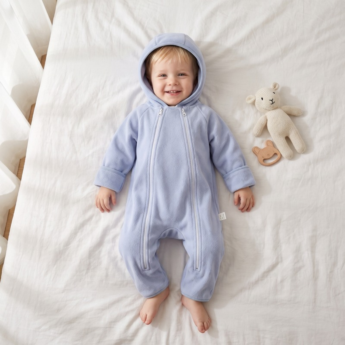 Lilo Velvet Hooded Jumpsuit - Periwinkle Blue