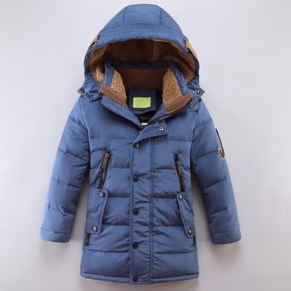 Lilo Boys Long Down Coat - Blue