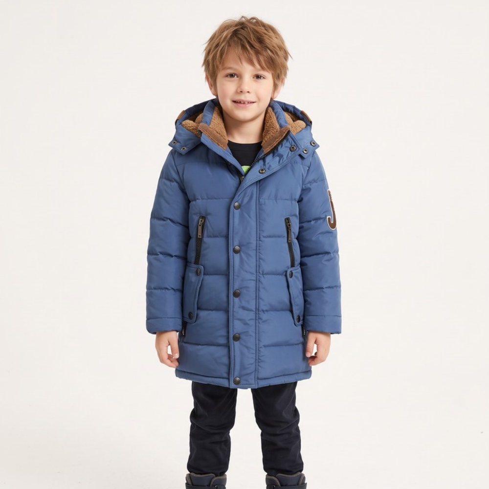 Lilo Boys Long Down Coat - Blue