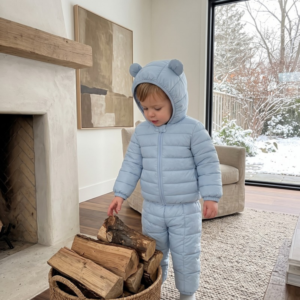 Lilo Hooded Jacket and Pants Set - Powder Blue