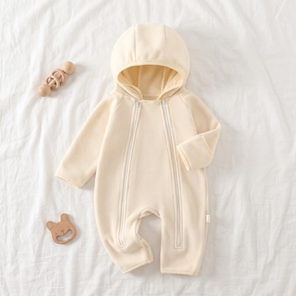 Lilo Velvet Hooded Jumpsuit - Cream