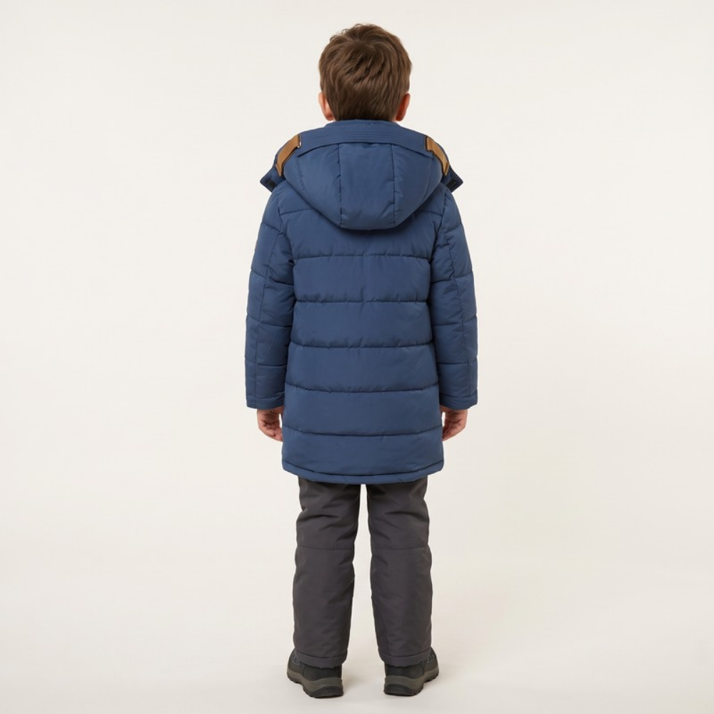Lilo Boys Long Down Coat - Blue