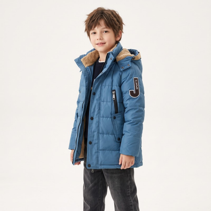 Lilo Boys Long Down Coat - Blue