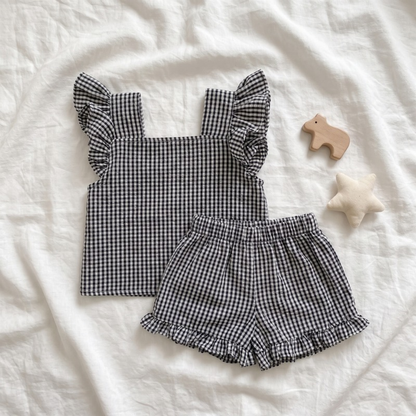 Lilo Plaid Strap Set - Black