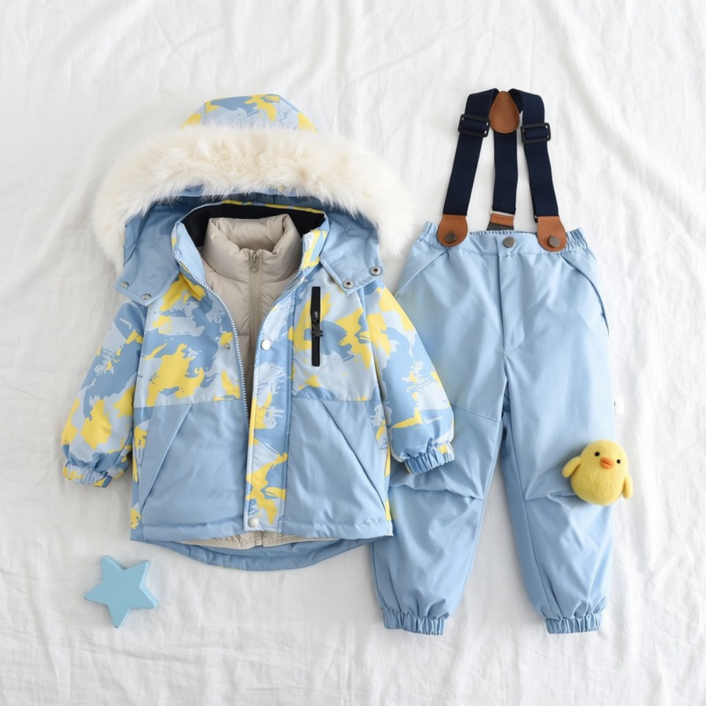 Lilo Boy Waterproof Hooded Snowsuit Set - Light Blue