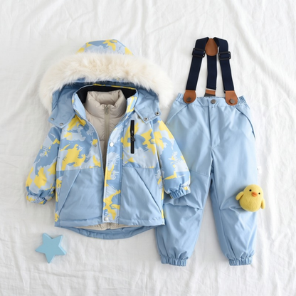Lilo Boy Waterproof Hooded Snowsuit Set - Light Blue