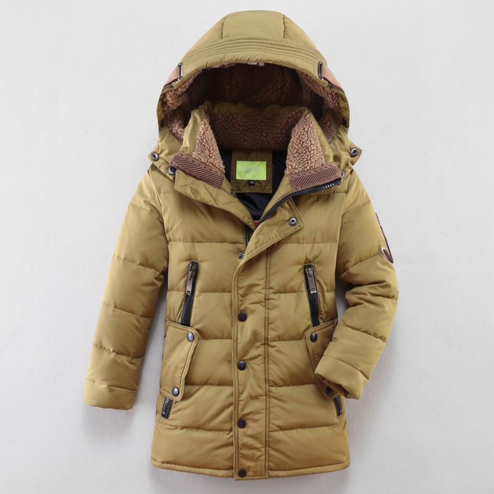 Lilo Boys Long Down Coat - Khaki