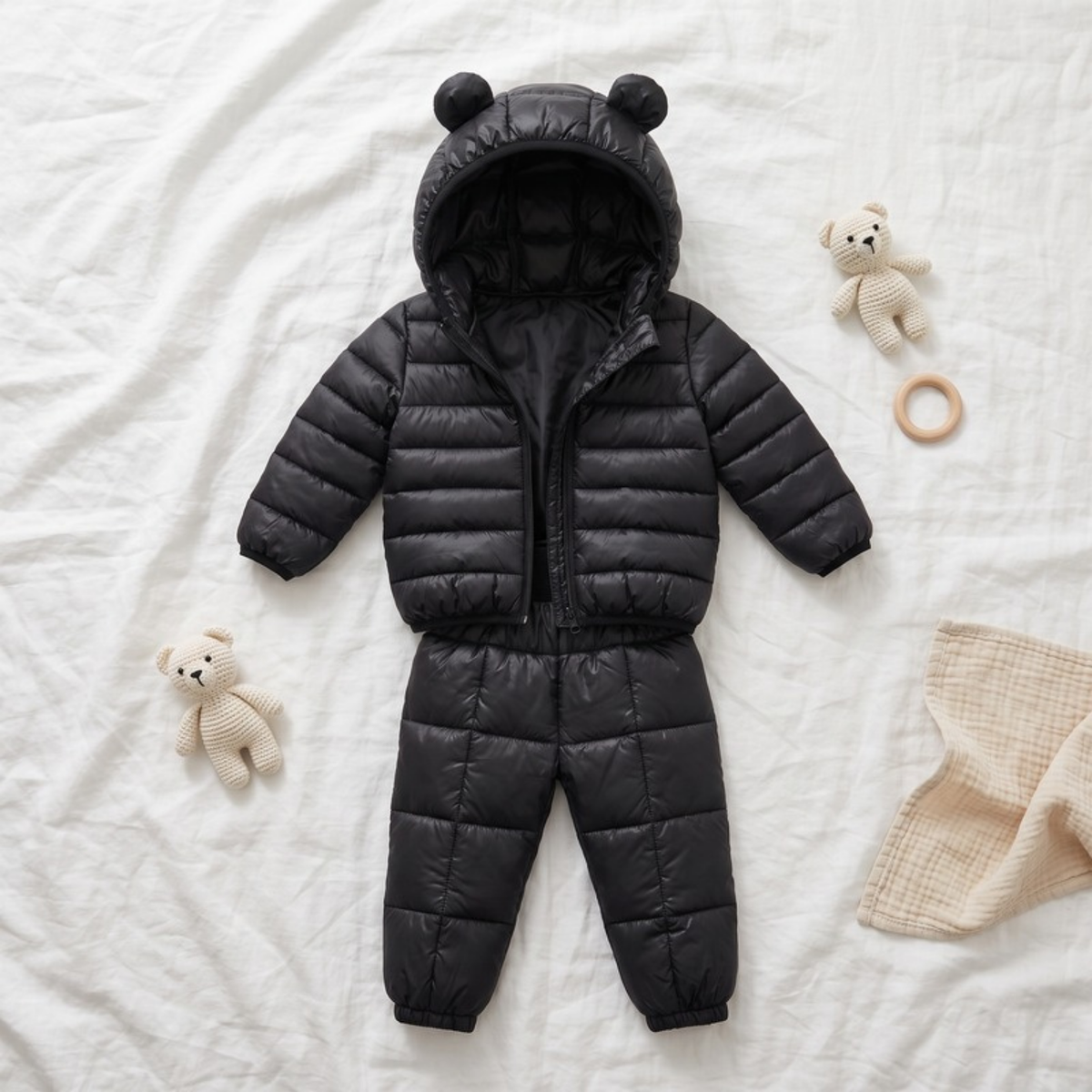 Lilo Hooded Jacket and Pants Set - Black