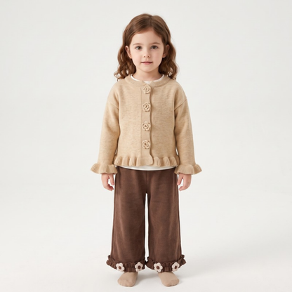 Lilo Floral Knit Three Piece Set - Khaki