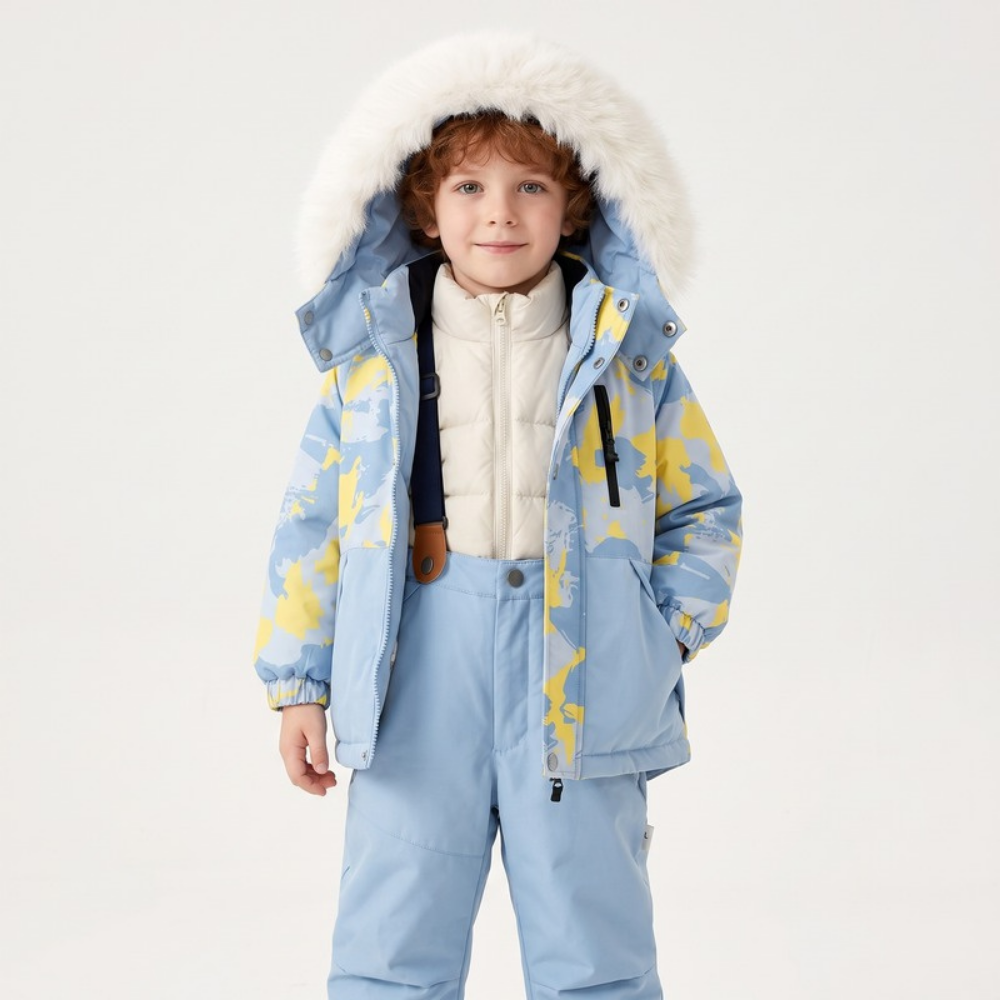 Lilo Boy Waterproof Hooded Snowsuit Set - Light Blue