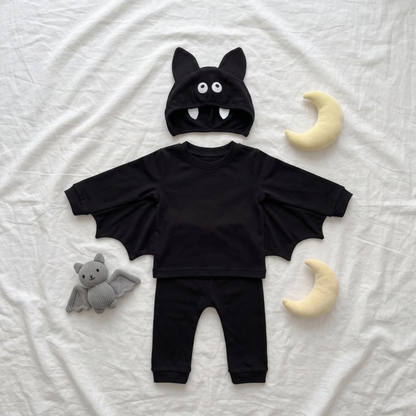 Lilo Bat Print Three Piece Set with Hat
