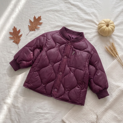 Lilo Patchwork Padded School Jacket - Plum