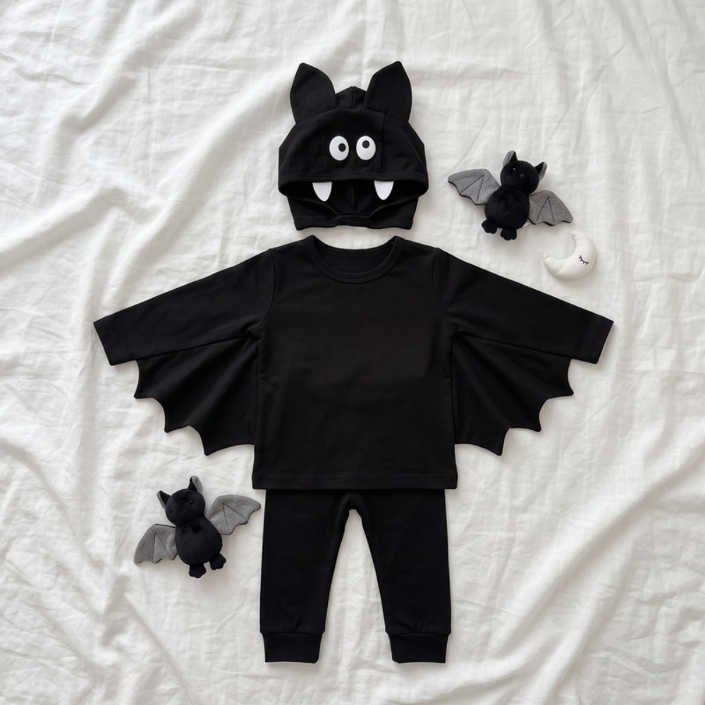 Lilo Bat Print Three Piece Set with Hat