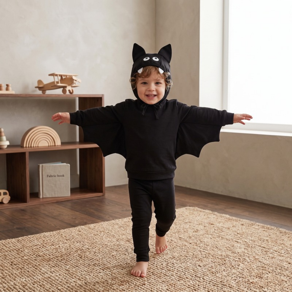Lilo Bat Print Three Piece Set with Hat