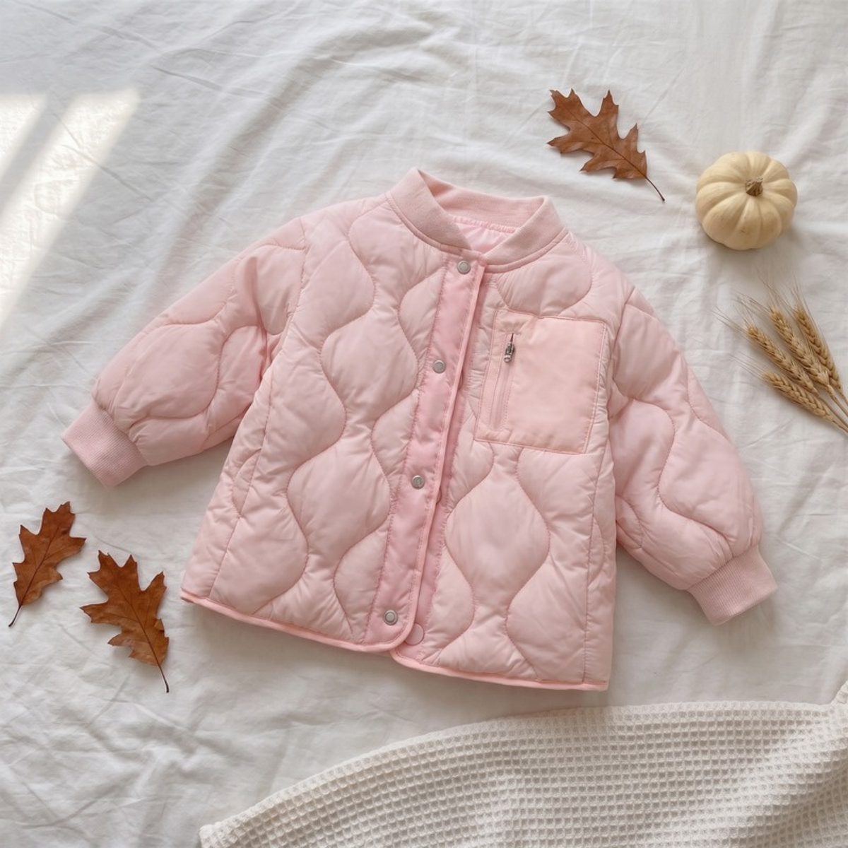 Lilo Patchwork Padded School Jacket - Light Pink