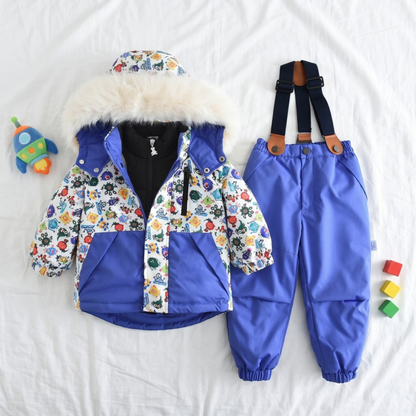 Lilo Boy Waterproof Hooded Snowsuit Set - Royal Blue