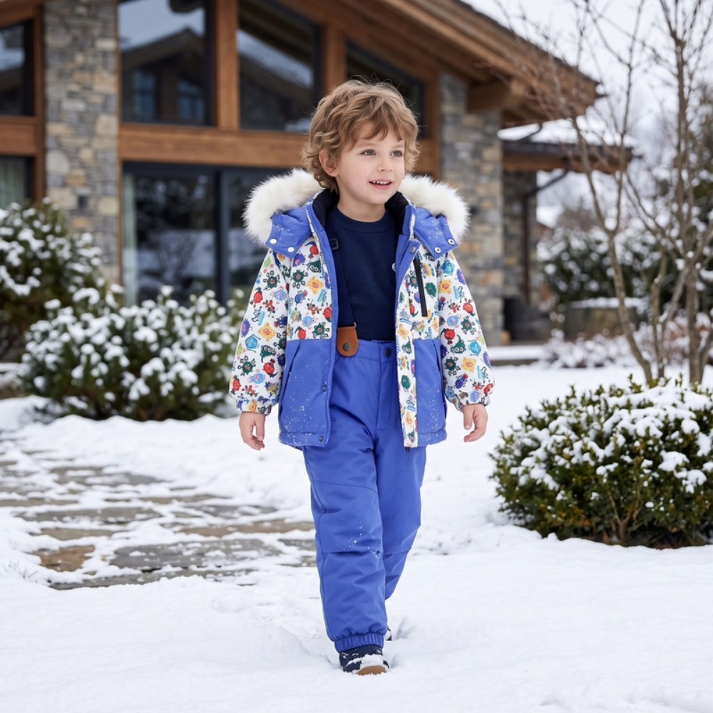 Lilo Boy Waterproof Hooded Snowsuit Set - Royal Blue