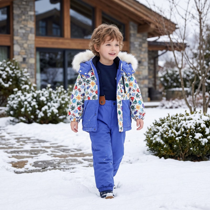 Lilo Boy Waterproof Hooded Snowsuit Set - Royal Blue