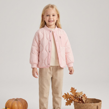 Lilo Patchwork Padded School Jacket - Light Pink