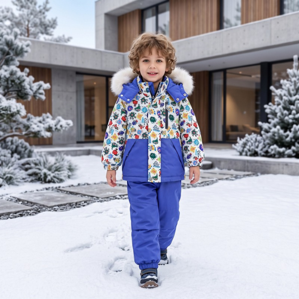 Lilo Boy Waterproof Hooded Snowsuit Set - Royal Blue