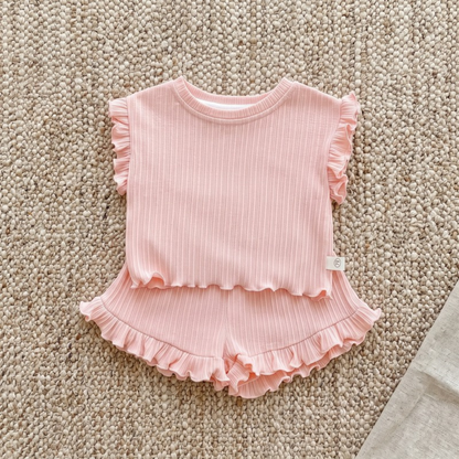 Lilo Ruffle Tank Set - Light Pink