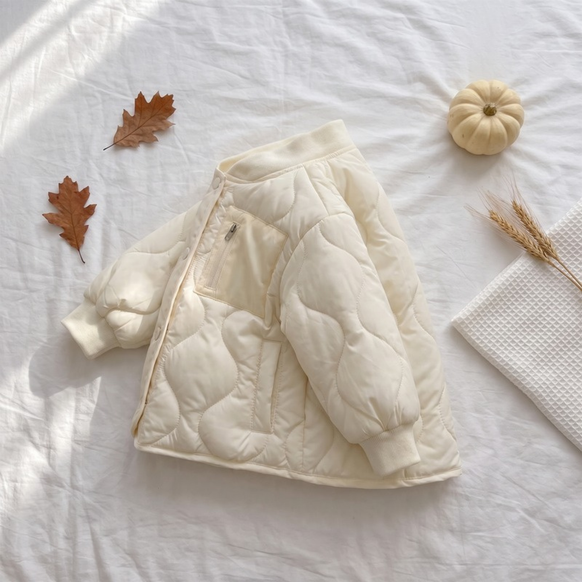 Lilo Patchwork Padded School Jacket - Cream