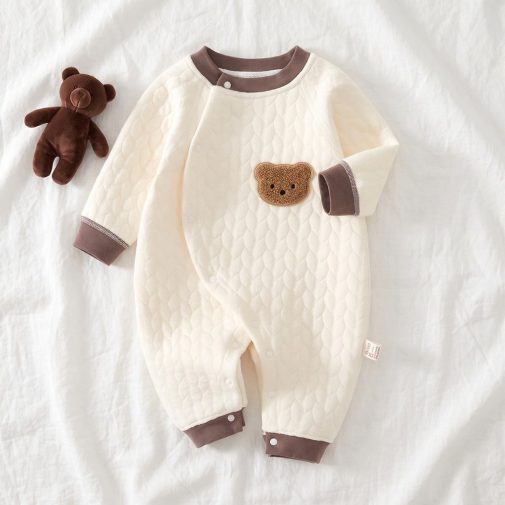 Lilo Padded Baby Snowsuit - Cream Bear
