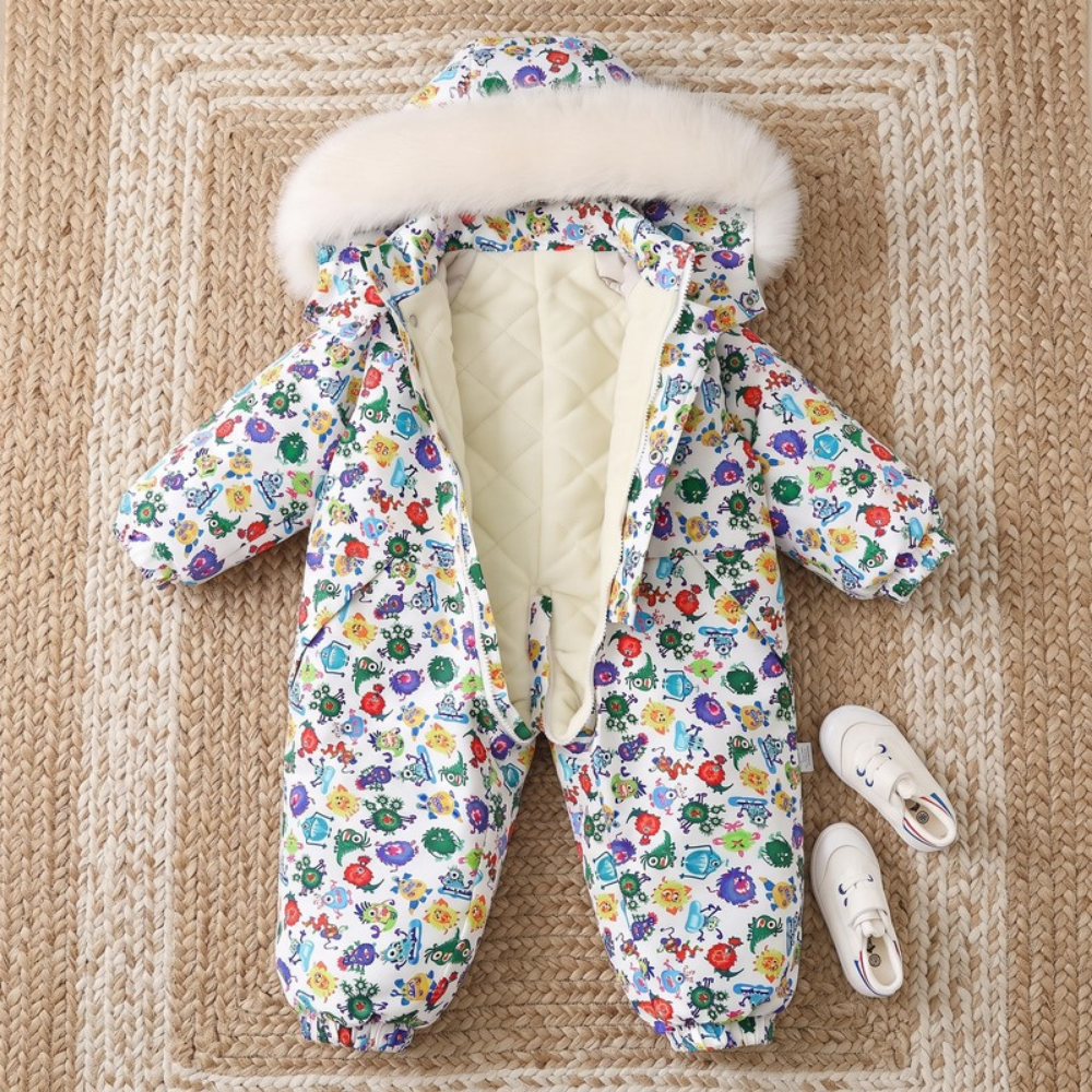 Lilo Lightweight Hooded Snowsuit - White Monster