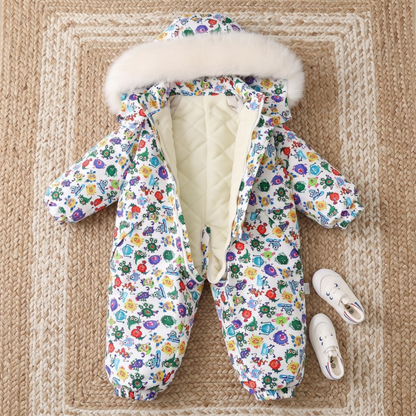 Lilo Lightweight Hooded Snowsuit - White Monster