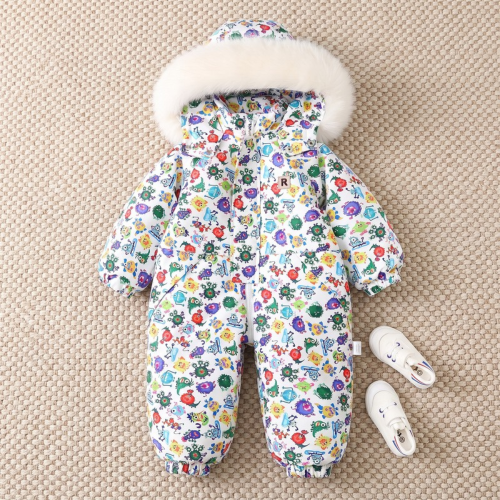 Lilo Lightweight Hooded Snowsuit - White Monster