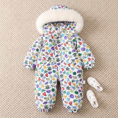 Lilo Lightweight Hooded Snowsuit - White Monster