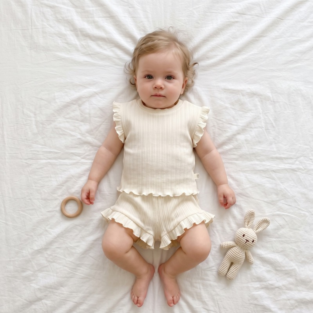 Lilo Ruffle Tank Set - Cream