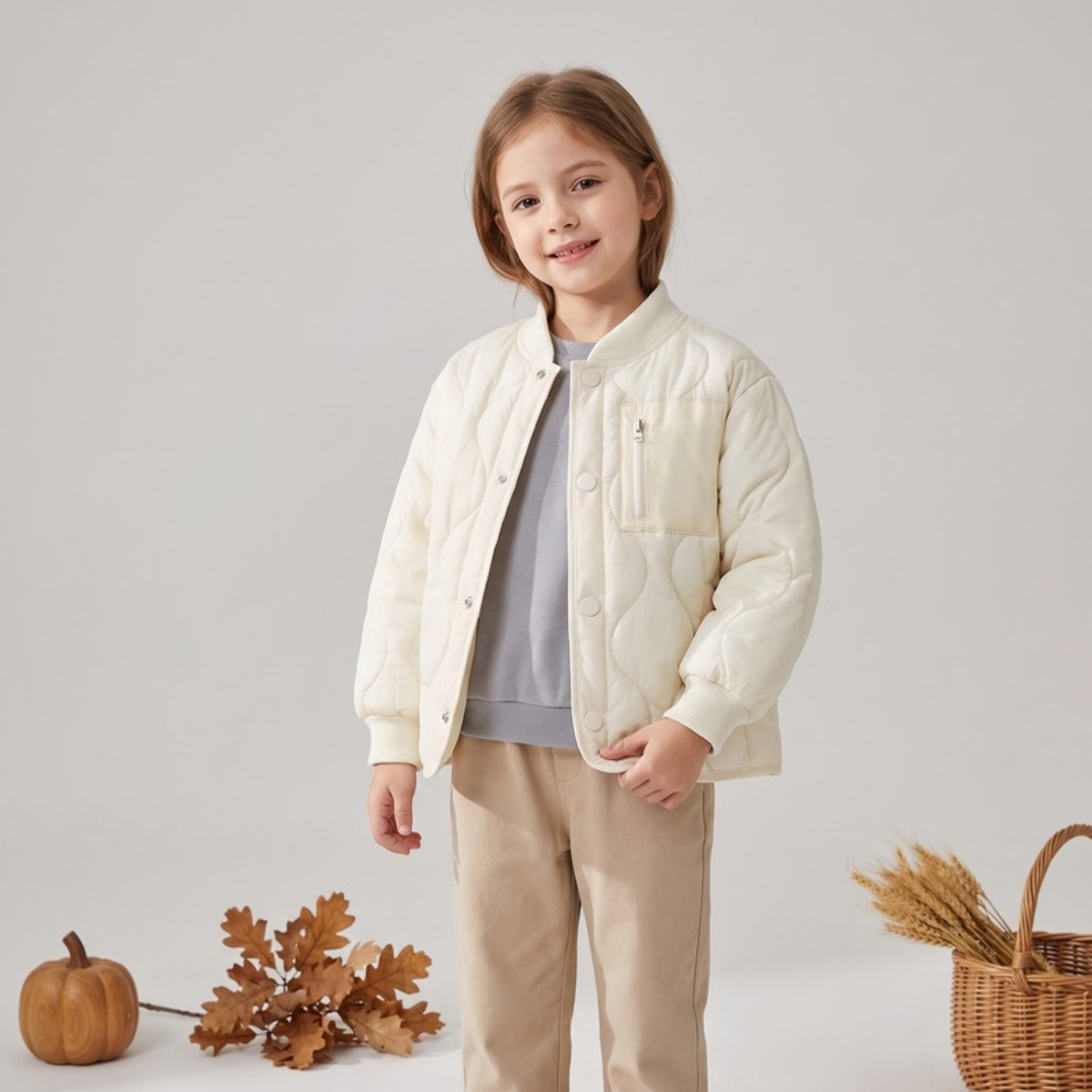 Lilo Patchwork Padded School Jacket - Cream