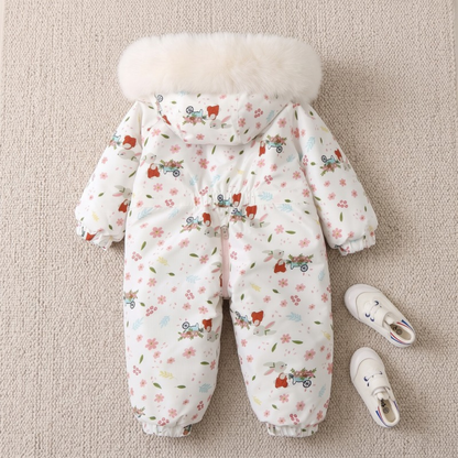 Lilo Lightweight Hooded Snowsuit - White Bunny