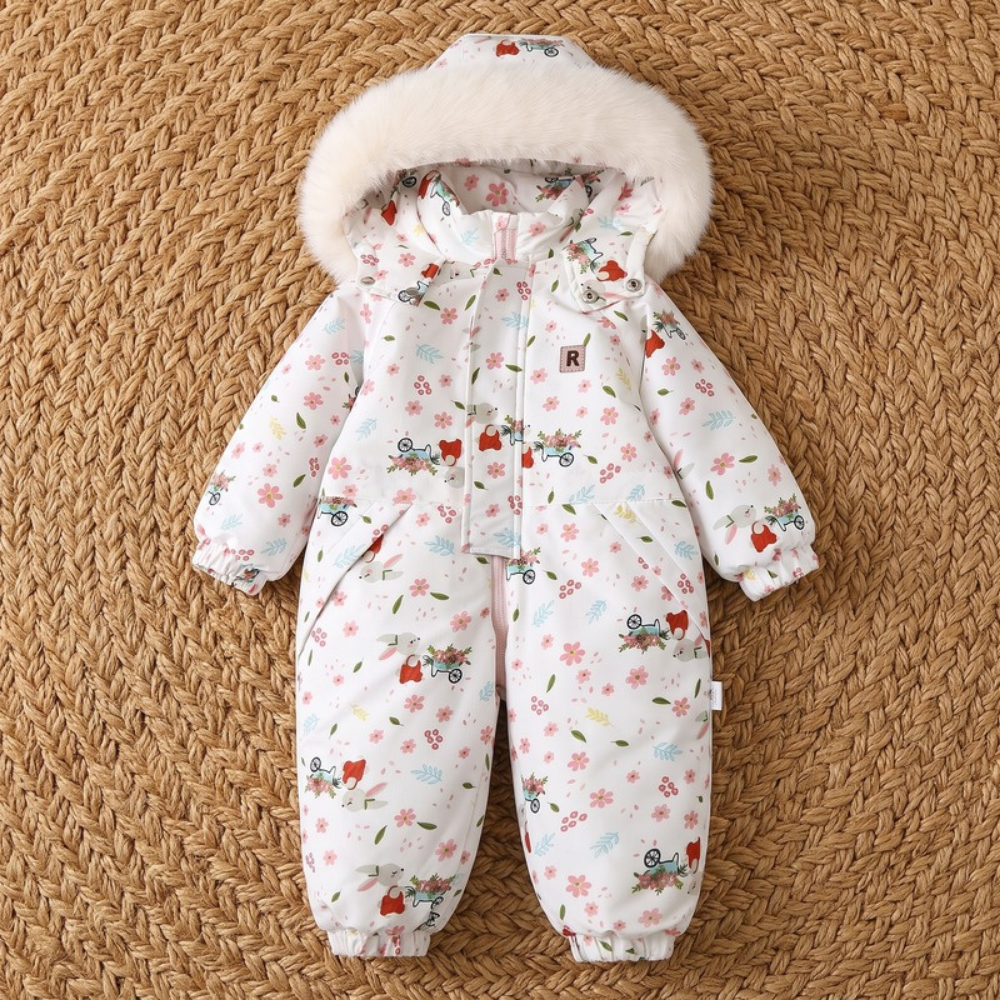 Lilo Lightweight Hooded Snowsuit - White Bunny