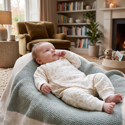 Lilo Padded Baby Snowsuit - Cream Ditsy