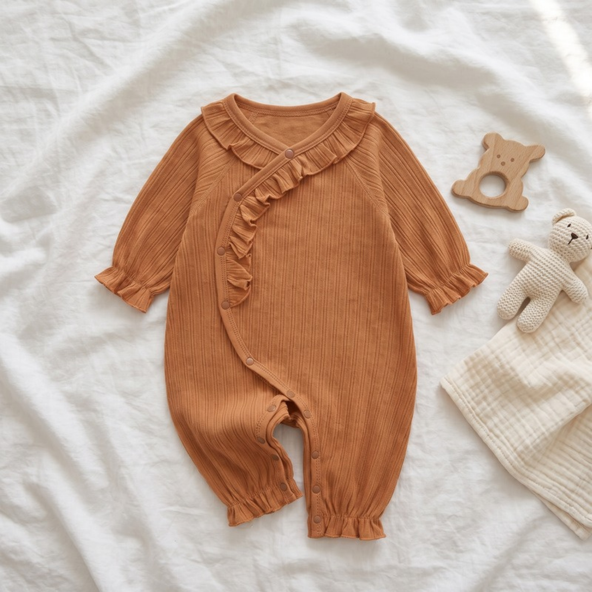Lilo Seamless Cotton Romper - Warm Tea