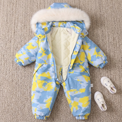 Lilo Lightweight Hooded Snowsuit - Light Blue Camo