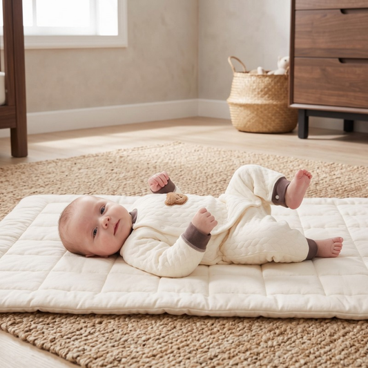 Lilo Padded Baby Snowsuit - Cream Bear