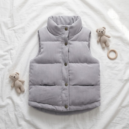Lilo Corduroy Padded Vest - Gray
