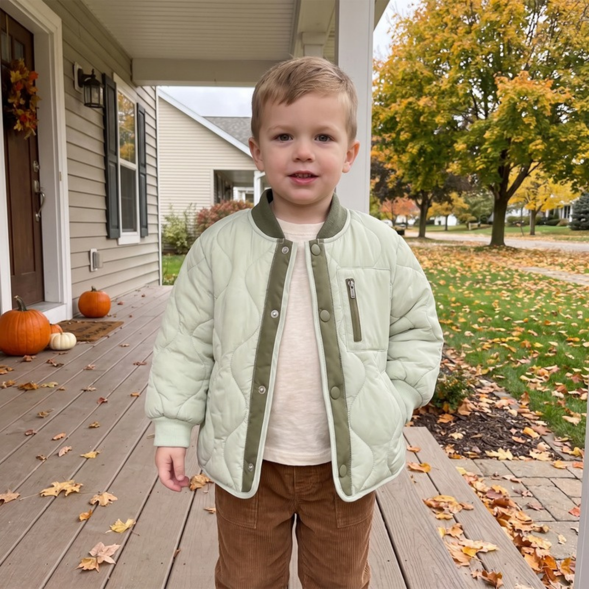 Lilo Patchwork Padded School Jacket - Mint
