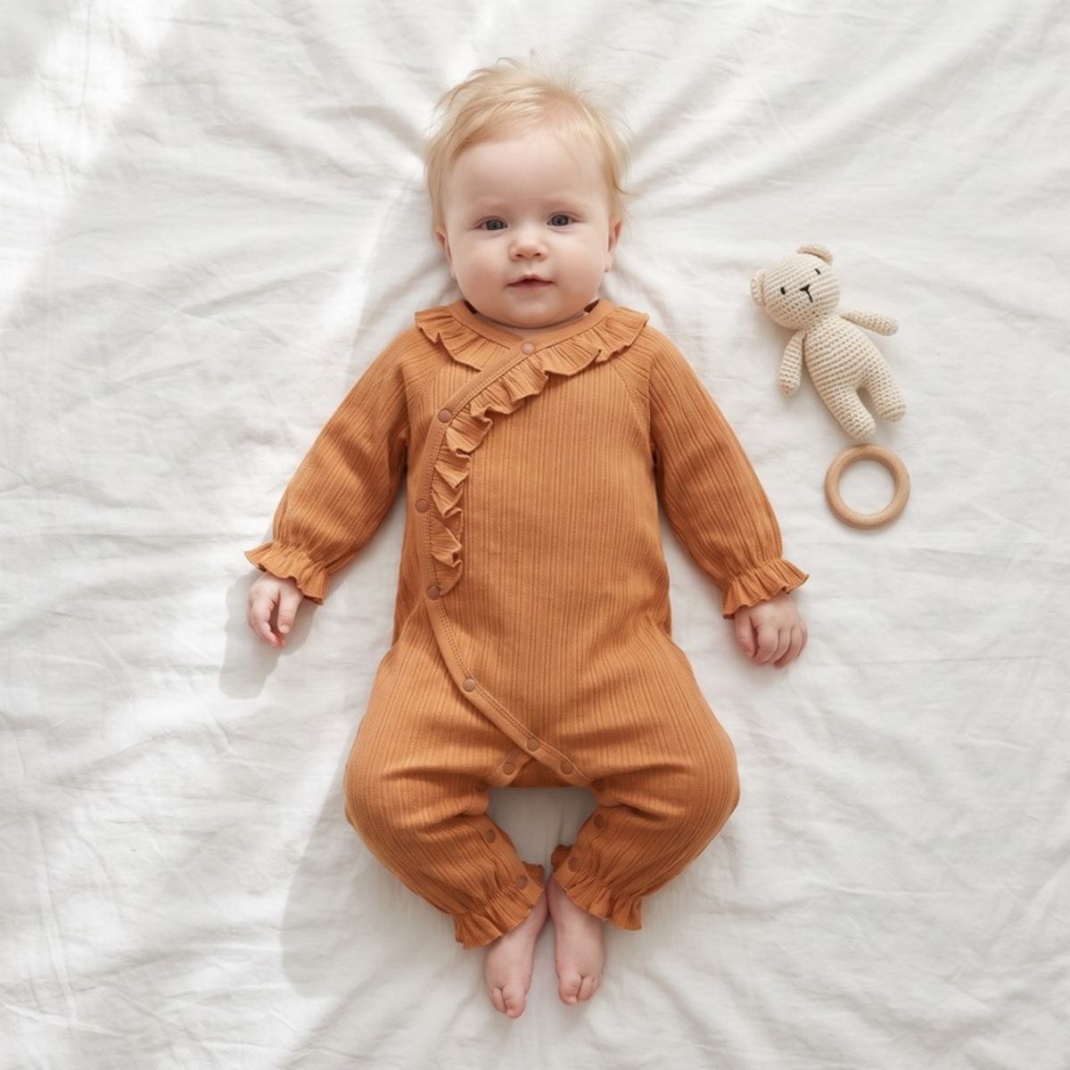 Lilo Seamless Cotton Romper - Warm Tea